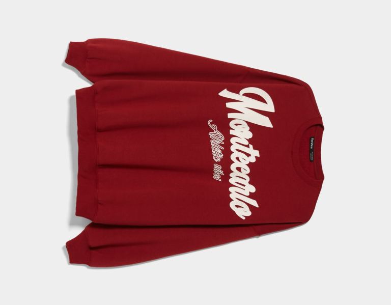 Bershka Oversize Printed Sweatshirts Dames Donkerrood | FiBA7yrM3hQ