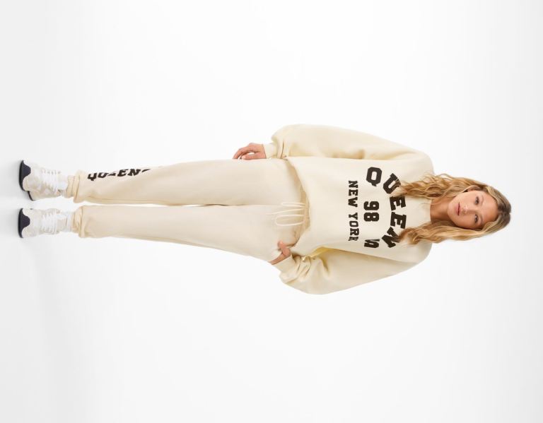 Bershka Oversize Printed Sweatshirts Dames Beige | tt9M390cljZ