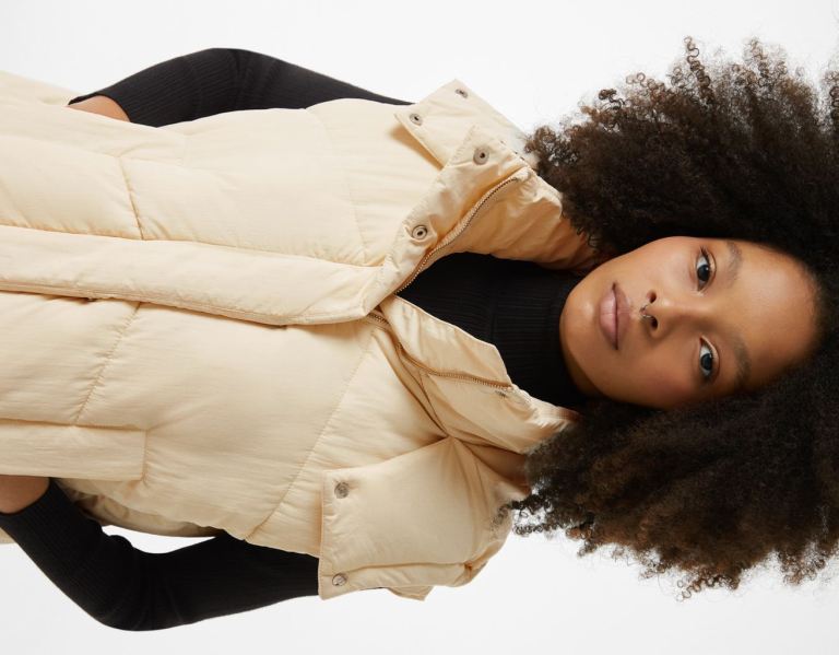 Bershka Oversize Puffer Vest With Hood Bovenkleding Dames Room | OgbtRrkU3bi