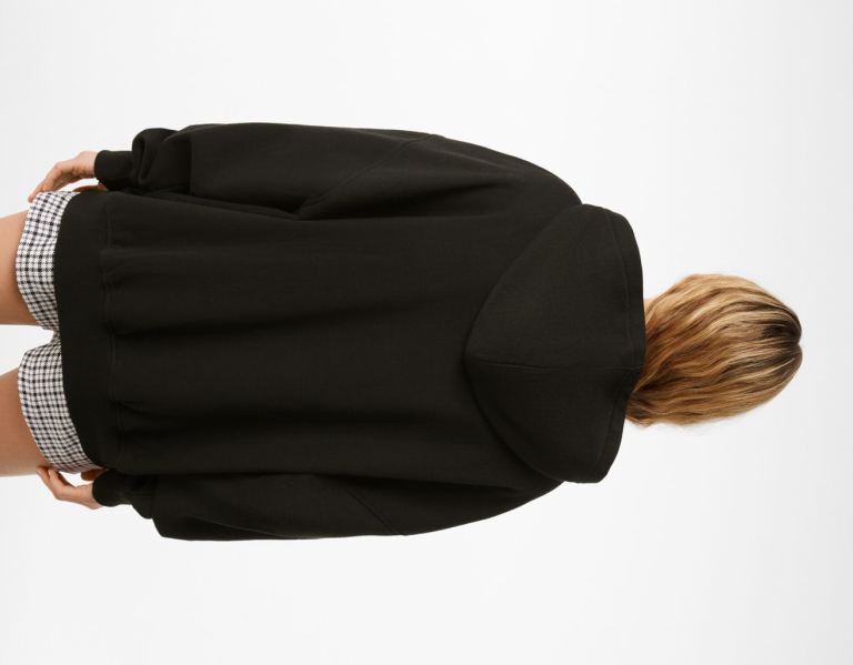 Bershka Oversize Zippered Hoodie Dames Zwart | JMWcdfUwulP