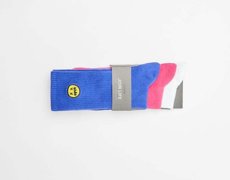 Bershka Pack Of 3 Pairs Of Color Block Sokken Heren Blauw | ycJSdKnNLcC