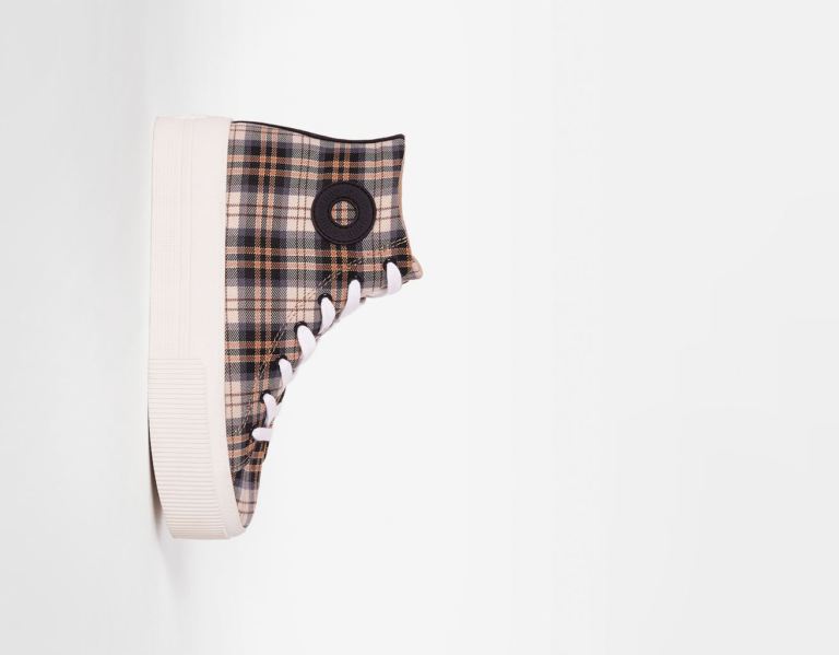 Bershka Plaid Platform High-top Sneakers Dames Gekleurd | 6D80lw4dtVH