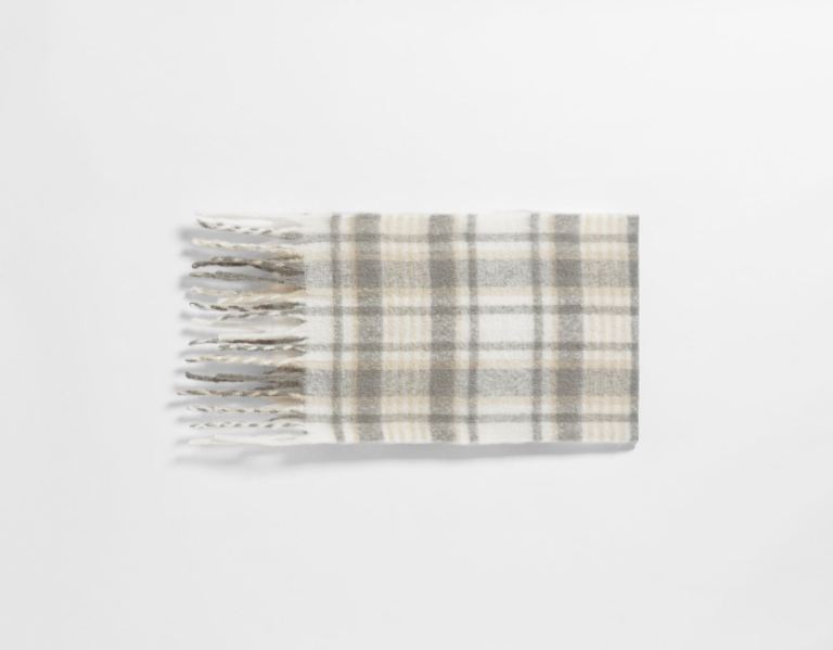 Bershka Plaid Sjaals Dames Grijs | vbNYIywfeod