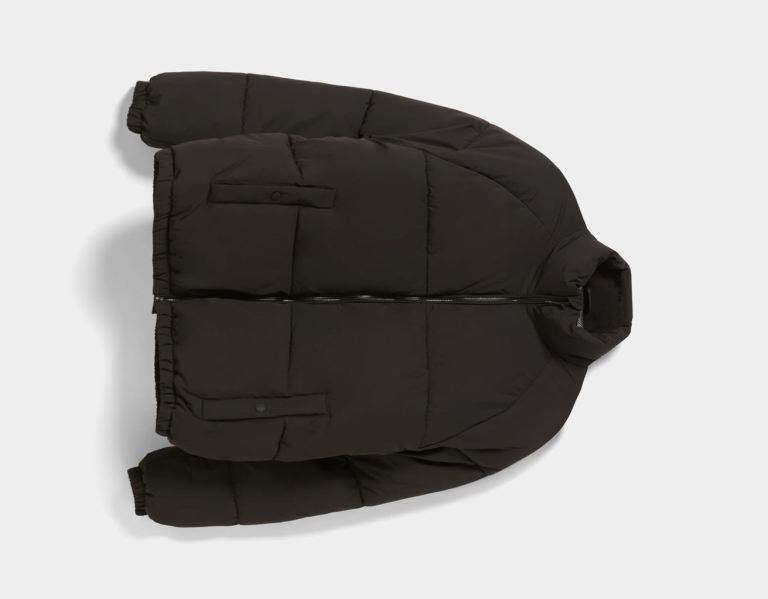 Bershka Puffer Donzen Jassen Heren Zwart | impij6mPT74