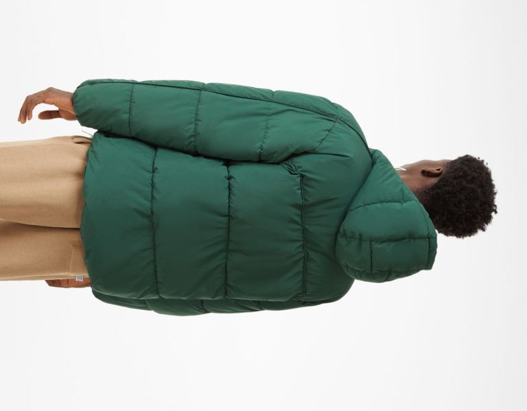 Bershka Puffer With Hood Donzen Jassen Heren Groen | GHkxschyprI