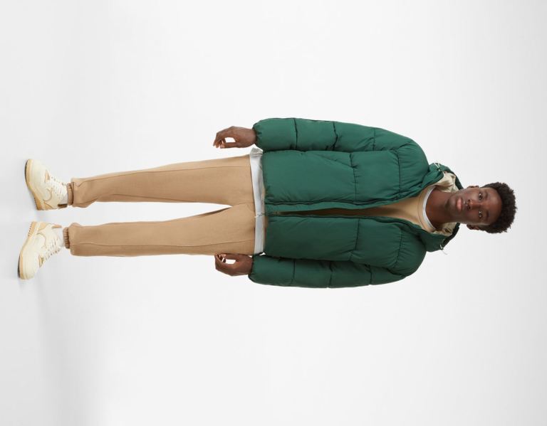 Bershka Puffer With Hood Donzen Jassen Heren Groen | GHkxschyprI