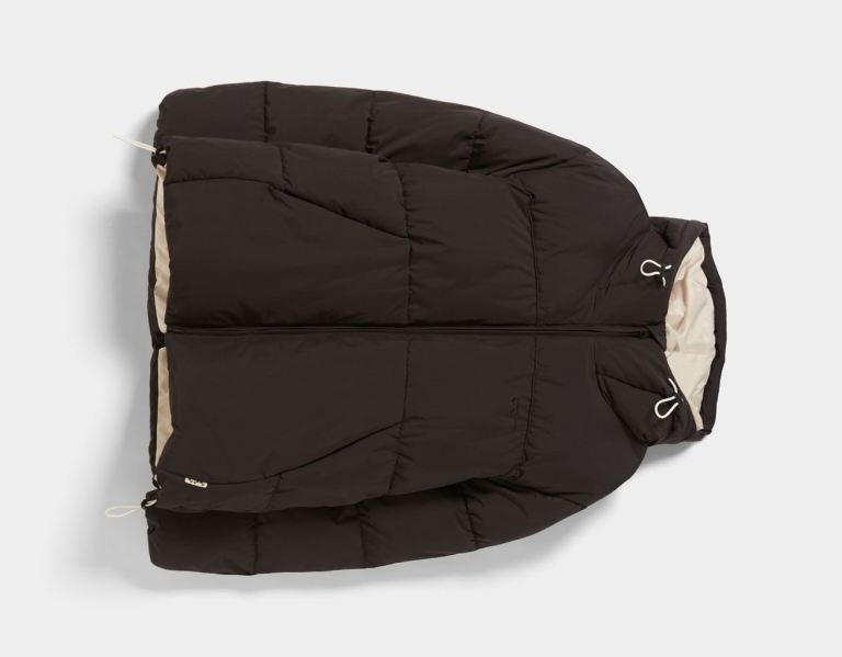 Bershka Puffer With Hood Jassen Heren Zwart | YTsljKG9idW