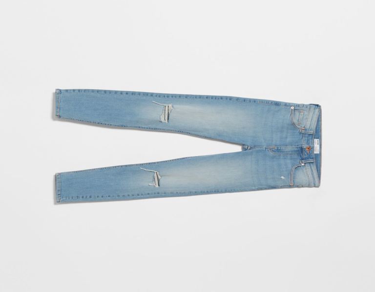 Bershka Push-up Mager Jeans Dames Blauw | tjkjLG9x2BV