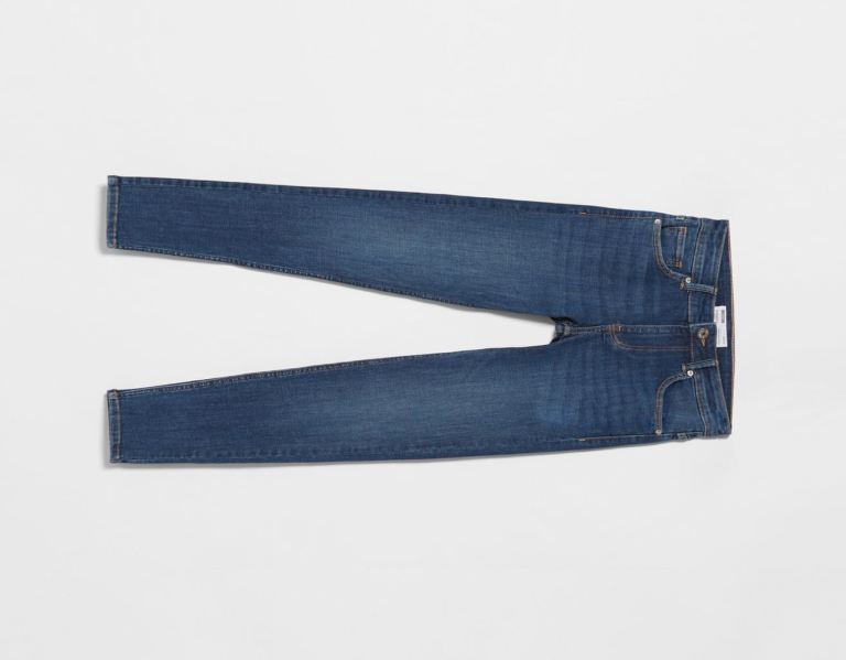 Bershka Push-up Mager Jeans Dames Donkerblauw | W92soATYtIe