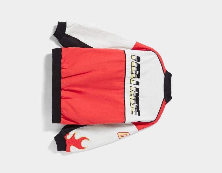 Bershka Race Print Bomber Jassen Dames Rood | RD3pe9hSnPG