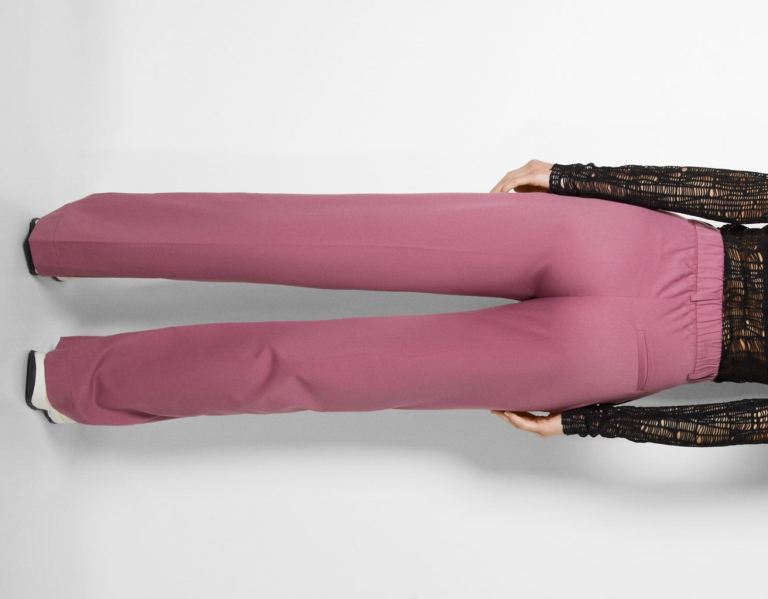 Bershka Rechtdoor Fit Split Hem Pants Pakken Dames Roze | e8htJ8Qflc6