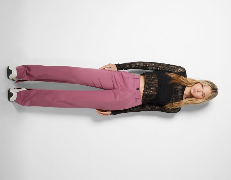 Bershka Rechtdoor Fit Split Hem Pants Pakken Dames Roze | e8htJ8Qflc6