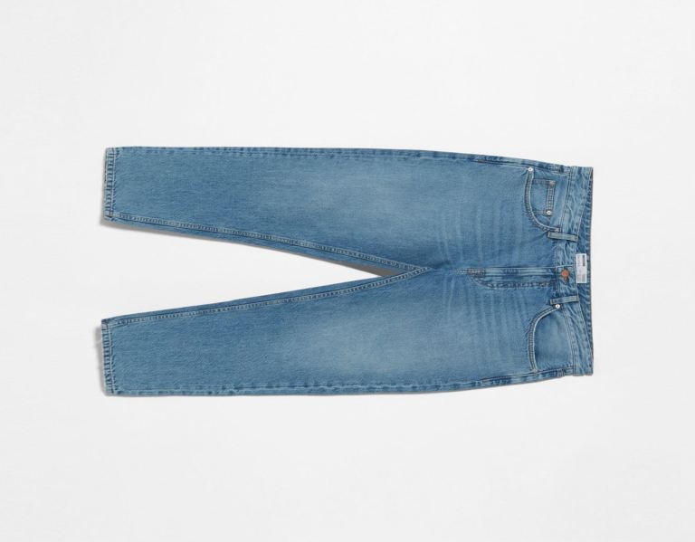 Bershka Rechtdoor Fit Vintage Jeans Heren Lichtblauw | c3yXFTwt9la