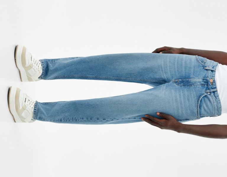 Bershka Rechtdoor Fit Vintage Jeans Heren Lichtblauw | c3yXFTwt9la