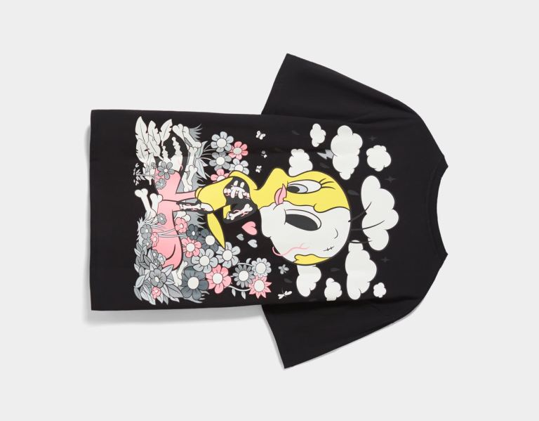 Bershka Regular Fit Kort Sleeve With Looney Tunes X Coté Escrivá Print T-shirts Heren Zwart | vPn1lHfjFvC