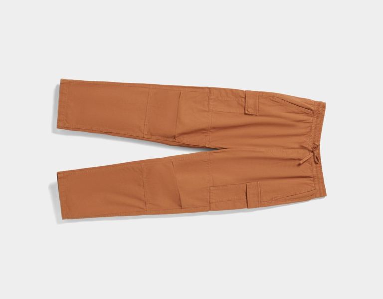 Bershka Regular-fit Sweat-style Cargo Broek Heren Donkeroranje | ABsOJz6HWTu