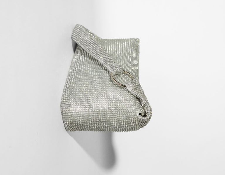 Bershka Rhinestone With Handle And Ring Detail Tassen Dames Zilver | 9rjFlDxdoij