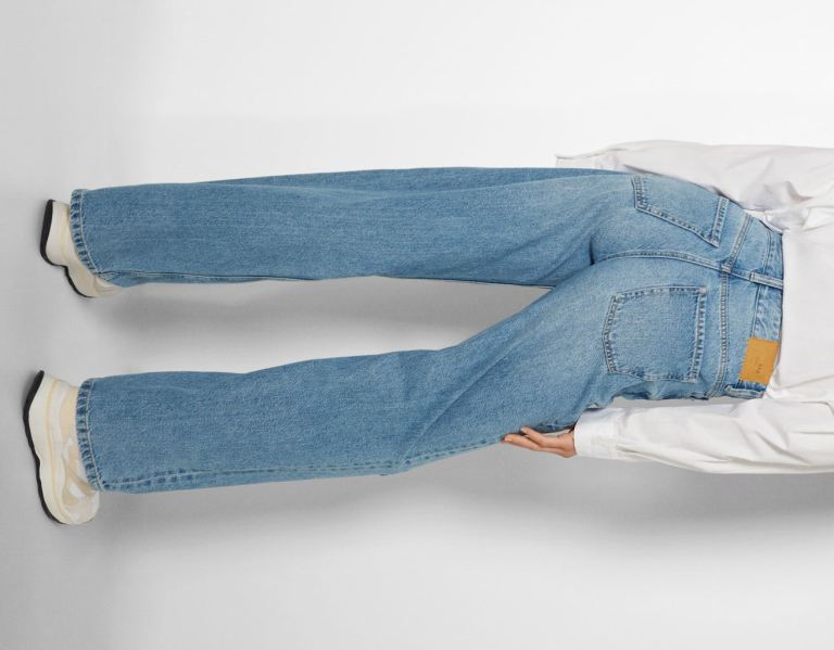 Bershka Ripped Brede-leg ’90s Jeans Dames Lichtblauw | hjpvnEOwQoK