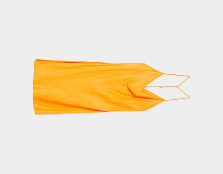 Bershka Satin Halter Mini With Draped Neckline Jurken Dames Oranje | JCYdac4rVZY