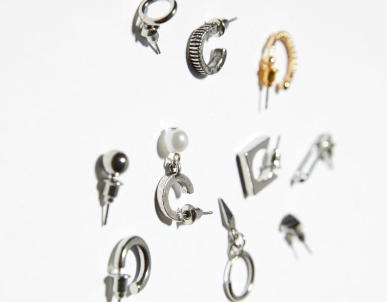 Bershka Set Of 10 Assorted Earrings Sieraden Heren Zilver | IXSBg5gDuRn