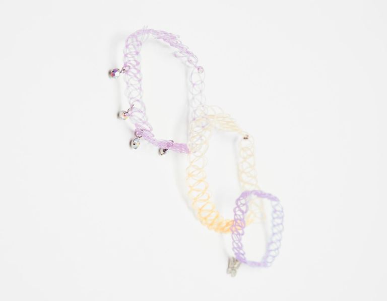 Bershka Set Of 3 Colored Chokers Sieraden Dames Paars | DZzvsKKSbTb