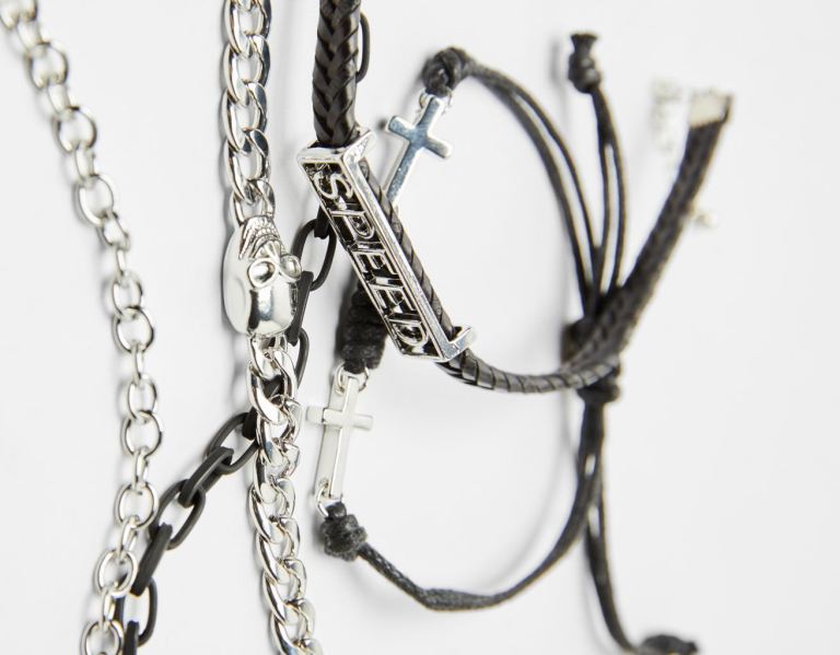 Bershka Set Of 5 Cross Bracelets Sieraden Heren Zwart | SPLK55YP9wY