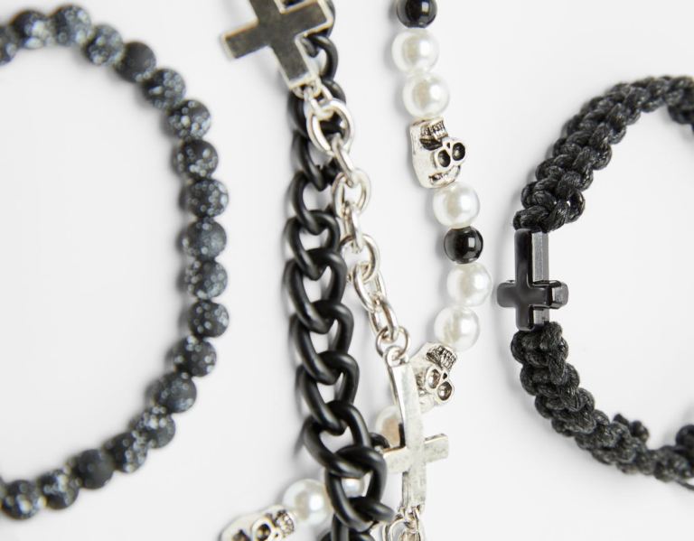 Bershka Set Of 5 Cross Bracelets Sieraden Heren Zwart | baGMJCIGqDc