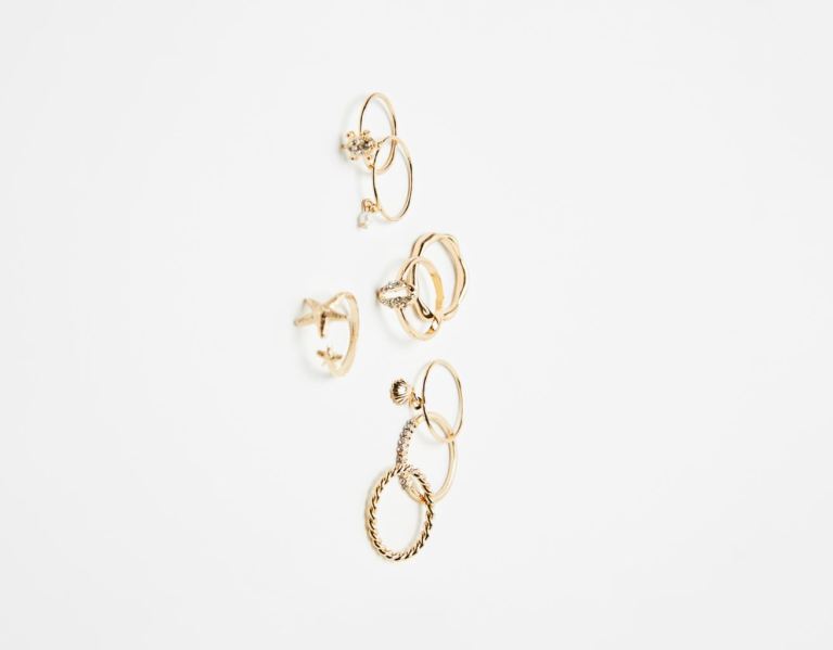 Bershka Set Of 8 Star Rings Sieraden Dames Goud | bDs4rMFfjvn