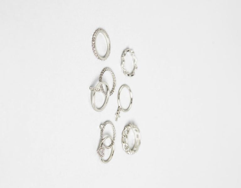 Bershka Set Of 8 Thin Rings With Cross Sieraden Dames Zilver | IjMD9cuMShZ