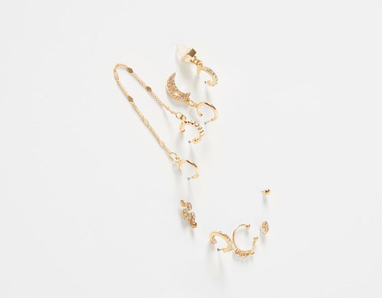 Bershka Set Of 9 Astral Earcuff Earrings Sieraden Dames Goud | J3V19SDYR5w