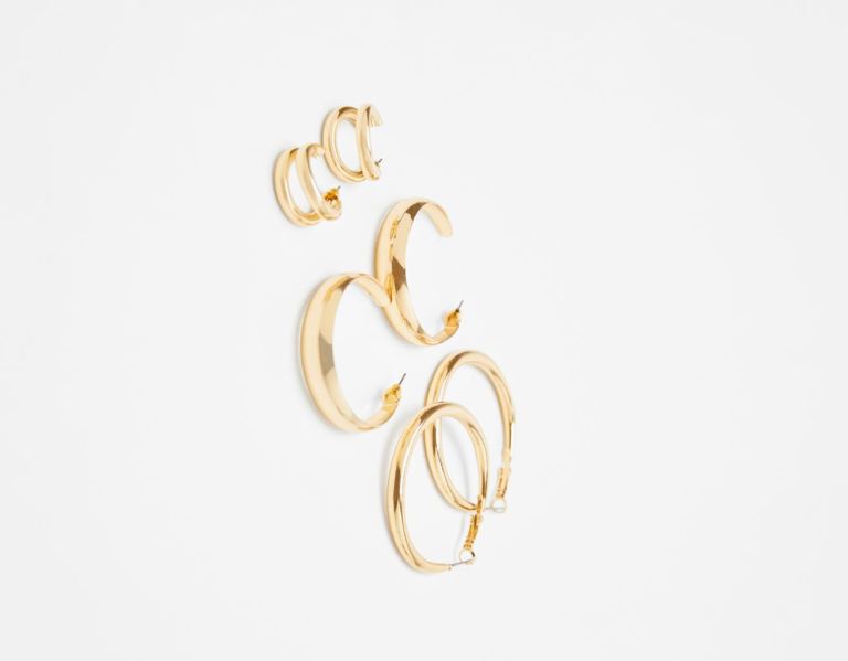 Bershka Set Of Various Size Hoop Earrings Sieraden Dames Goud | NWqmkoHFJ2f