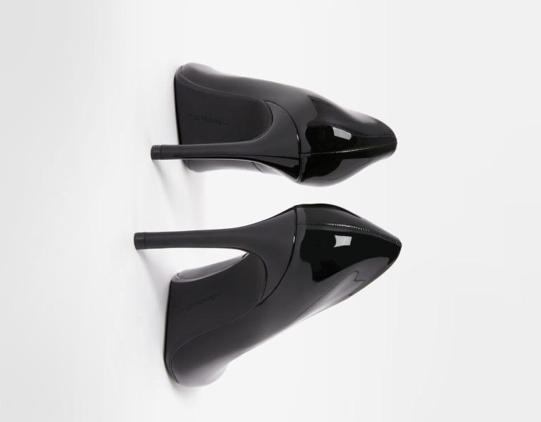 Bershka Shiny High-heel Hakken Schoenen Dames Zwart | eQzZmIeWT6u