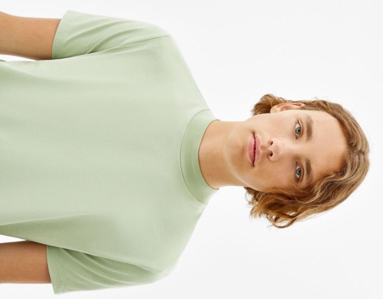 Bershka Slim-fit Kort Sleeve Mock Neck T-shirts Heren Groen | tdVPxiNGrCs