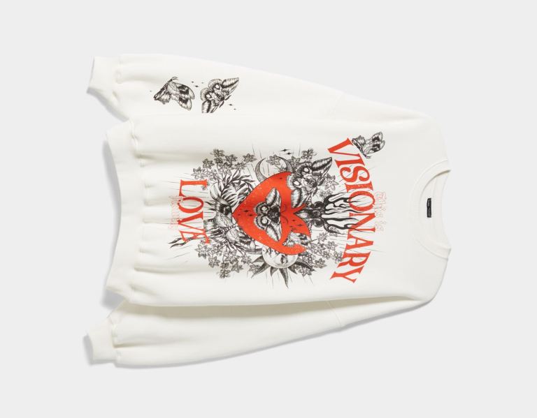 Bershka Slogan Print Sweatshirts Dames Wit | yarKhwFkdJI