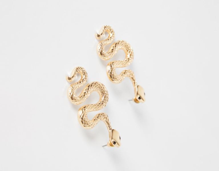 Bershka Snake Earrings Sieraden Dames Goud | veBFYxCdh7i