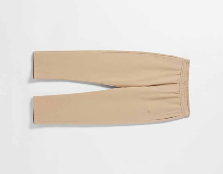 Bershka Standard Brede-leg Plush Broek Dames Bruin | U8NMGrGYgKI