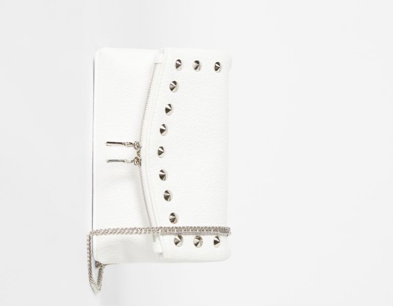 Bershka Studded Crossbody Tassen Dames Wit | RfDpD4o50yT