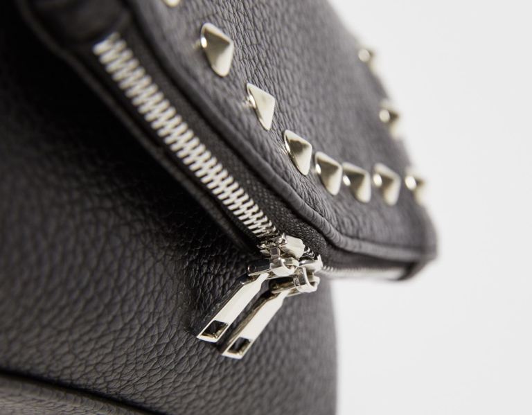 Bershka Studded Crossbody Tassen Dames Zwart | KEiPqAjI3cO