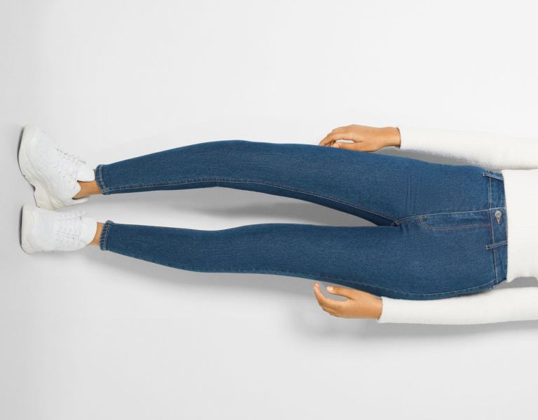 Bershka Super High-rise Jeggings Jeans Dames Blauw | xJlpYUfvQtx