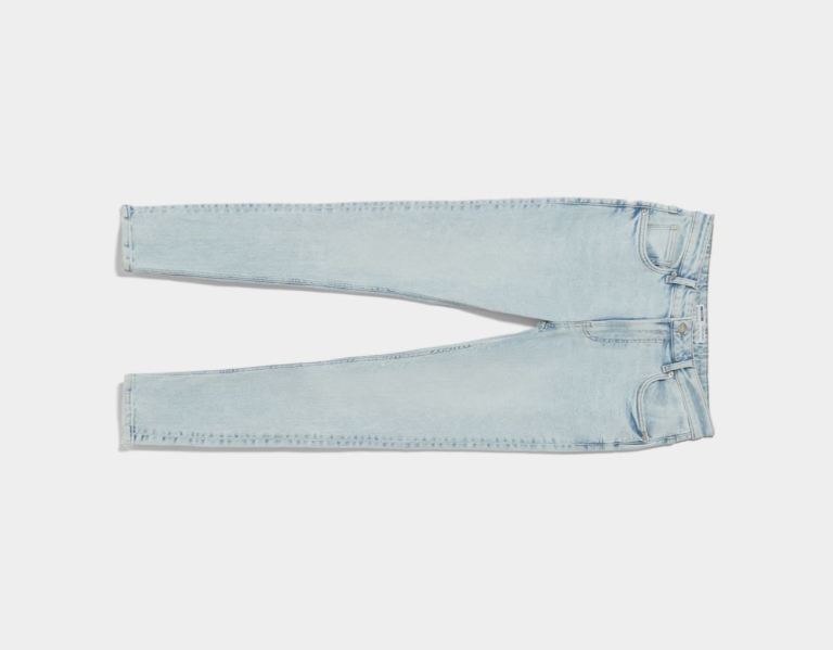 Bershka Super Mager Jeans Heren Lichtblauw | iGRTMY8OQ7v