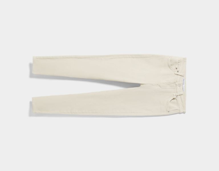 Bershka Super Mager Twill Broek Dames Beige | yBXUnNCGckT