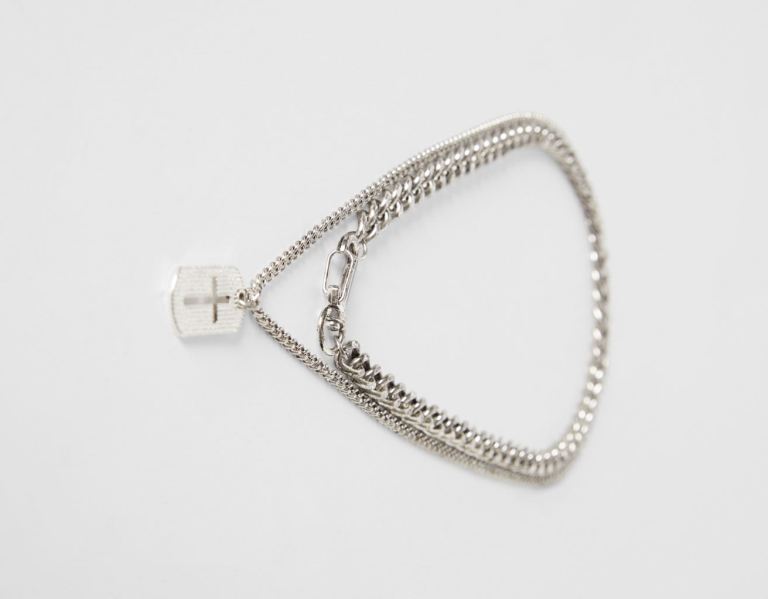 Bershka Tag Necklace Sieraden Heren Zilver | UogLwIKfymR