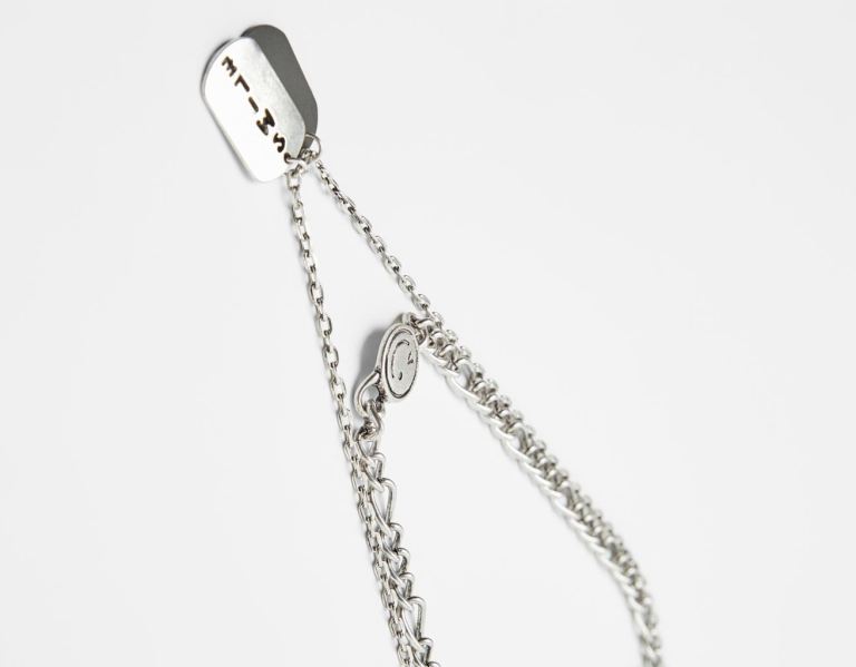 Bershka Tag Necklace Sieraden Heren Zilver | uvDoMhJaWp1