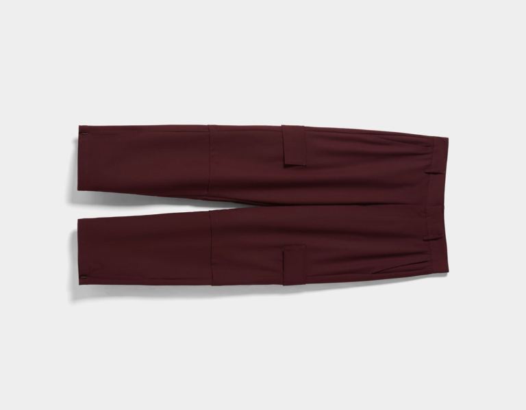 Bershka Tailored Cargo Broek Heren Donkerrood | 6rnJq1Bvbq9