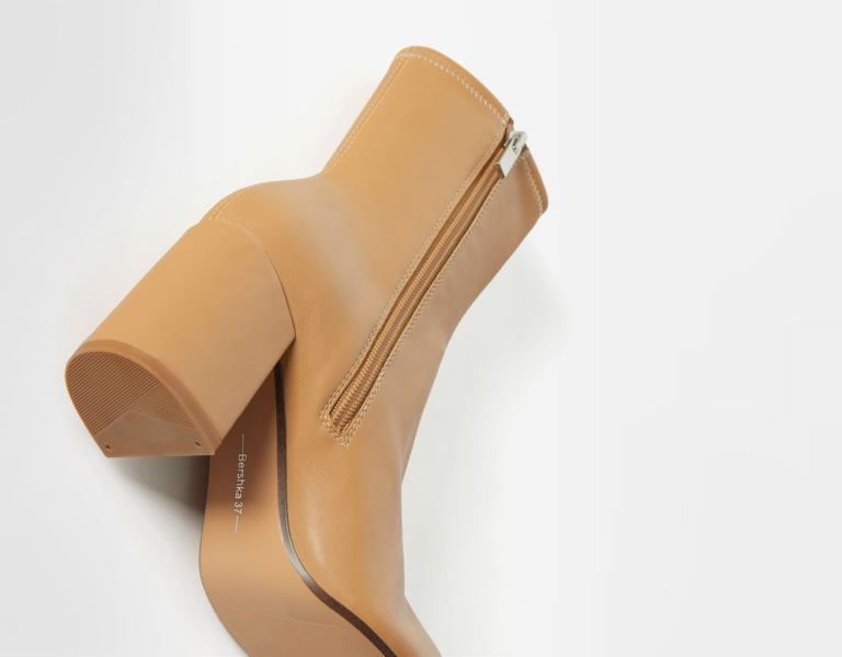 Bershka Tailored High-heel Enkellaars Dames Bruin | UcL1hSNYlbP