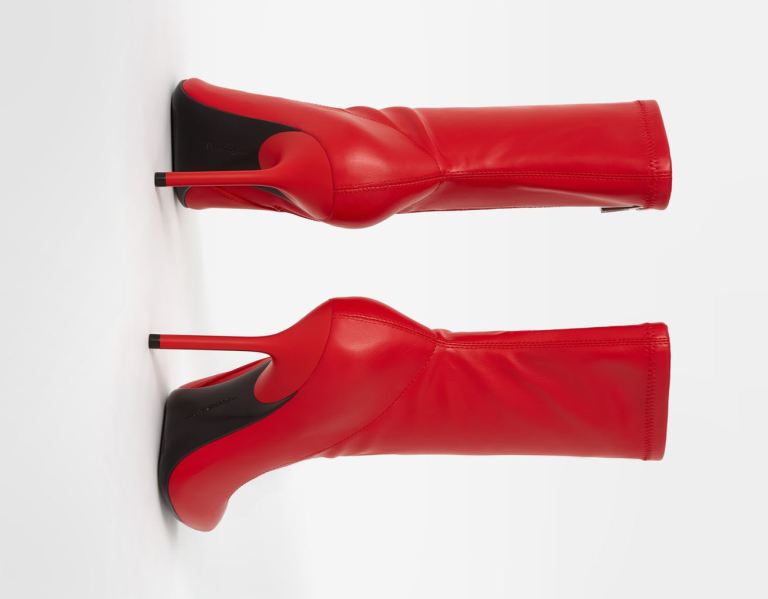 Bershka Tailored High-heel Enkellaars Dames Rood | yJVKSirf6BT