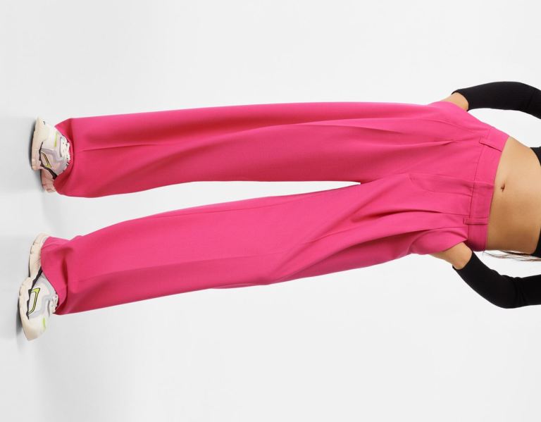 Bershka Tailored Pants Pakken Dames Fuchsie | REWEXMZUTV5