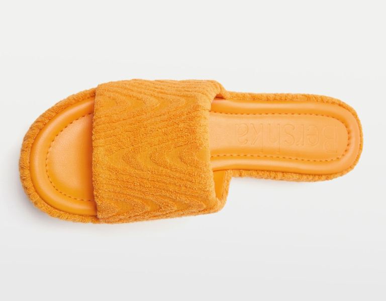 Bershka Terrycloth Platte Sandalen Dames Oranje | NtyT94szQwv