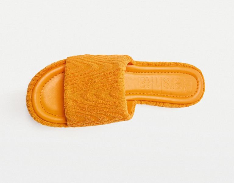 Bershka Terrycloth Platte Sandalen Dames Oranje | NtyT94szQwv