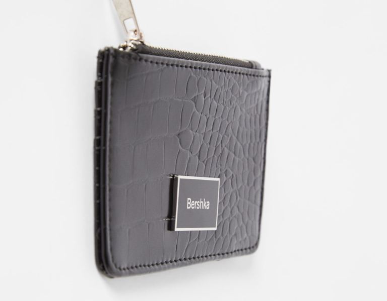 Bershka Textured Card Holder Tassen Dames Zwart | 1Jk5NCJAYqB